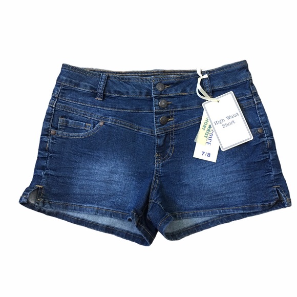 Blue Spice Pants - Blue Spice High Waist Denim Shorts Size 7/8 NWT